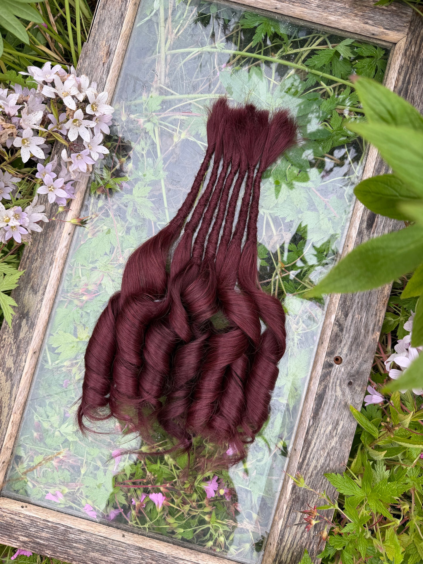 Ready to Ship Luxury Human Hair Dreadlock Extensions - Set of 7 in Mahogany Red