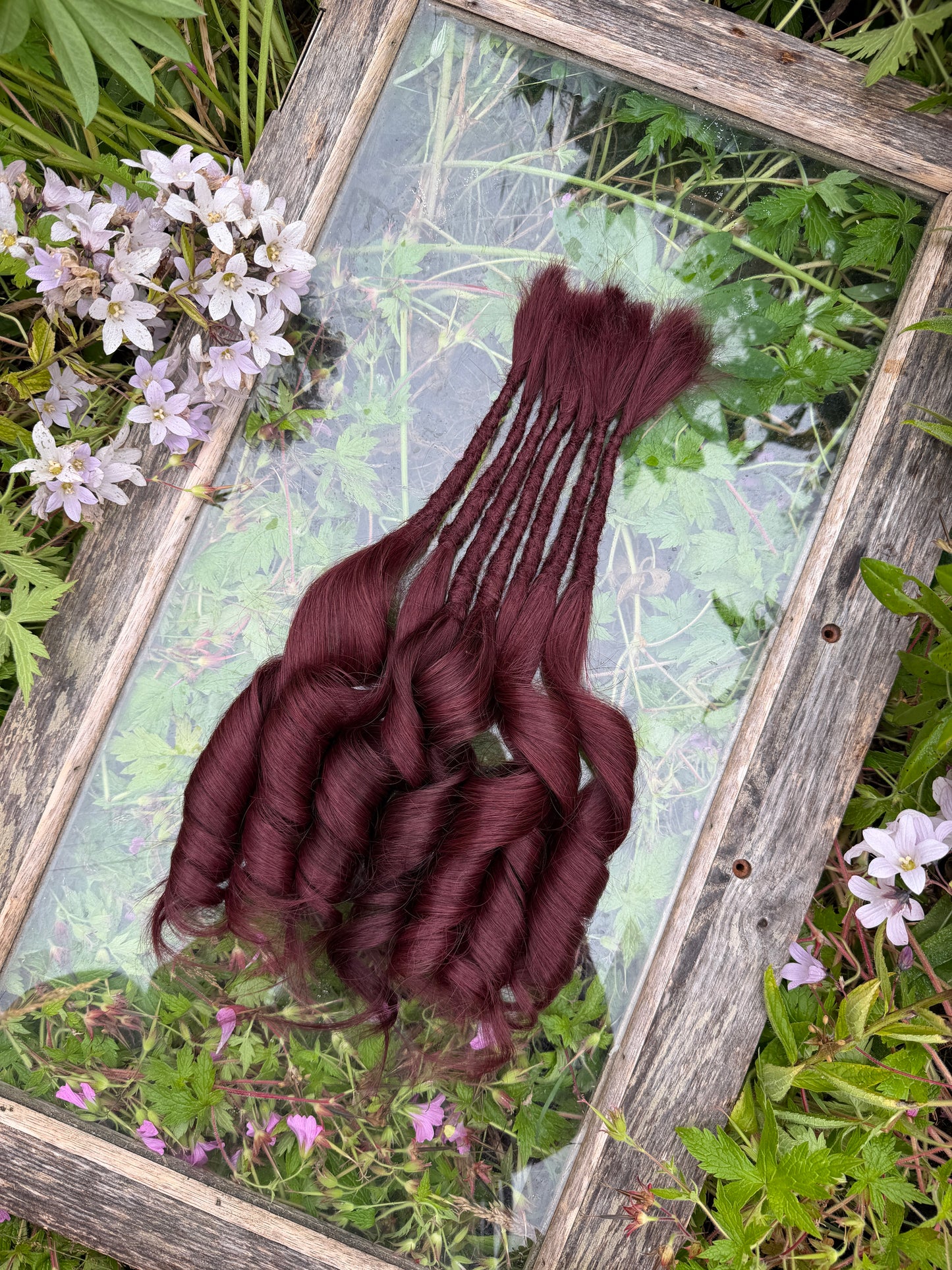 Ready to Ship Luxury Human Hair Dreadlock Extensions - Set of 7 in Mahogany Red