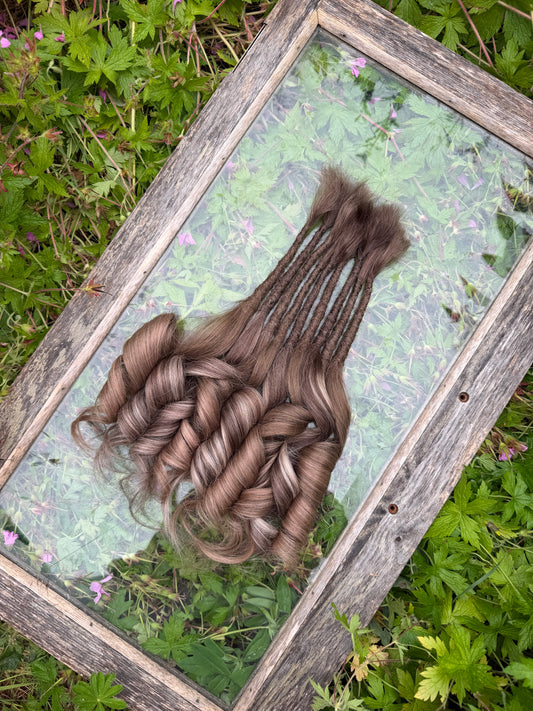 Ready to Ship Luxury Human Hair Dreadlock Extensions - Set of 9 in Ash Bronde